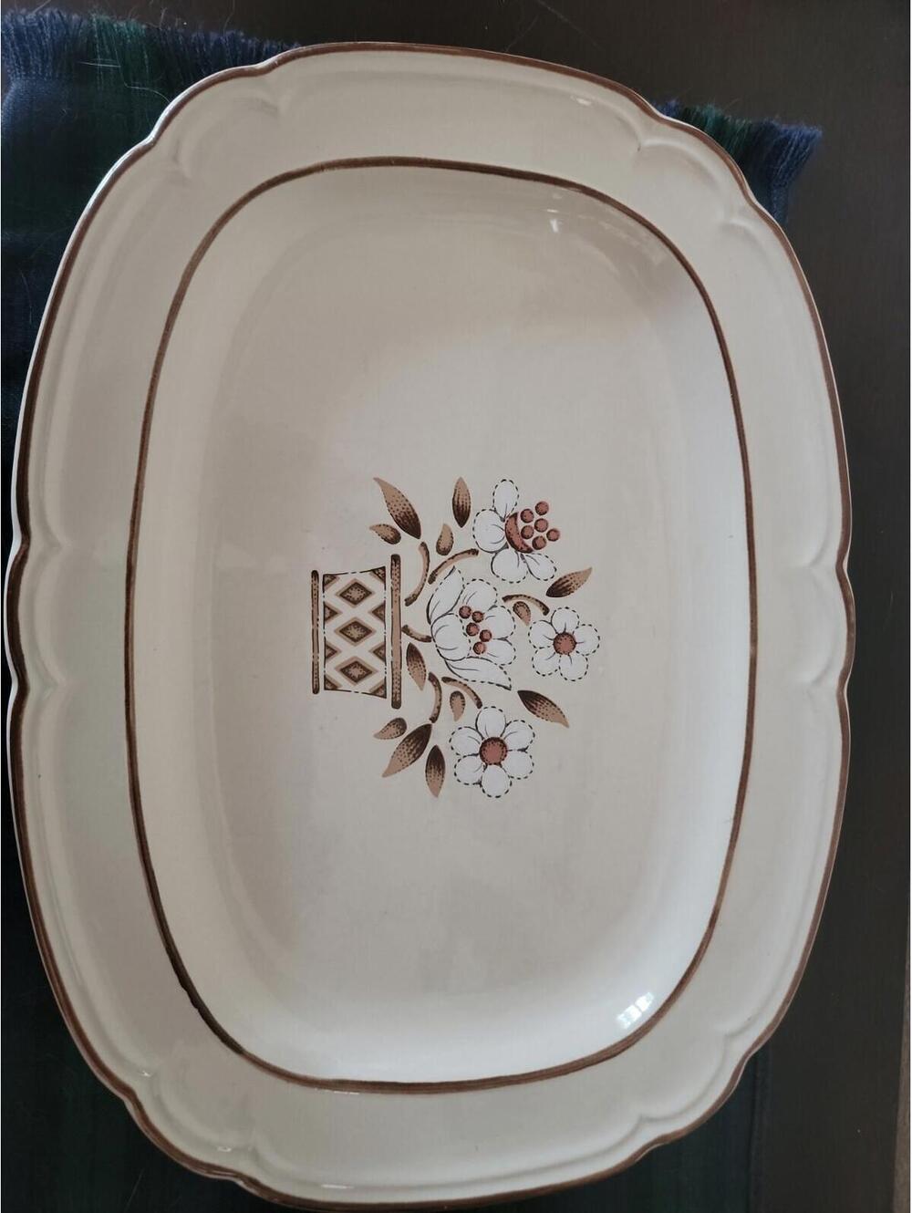 Hearthside Cumberland Mayblossom Brown Stoneware Japan - 12" SERVING PLATTER
